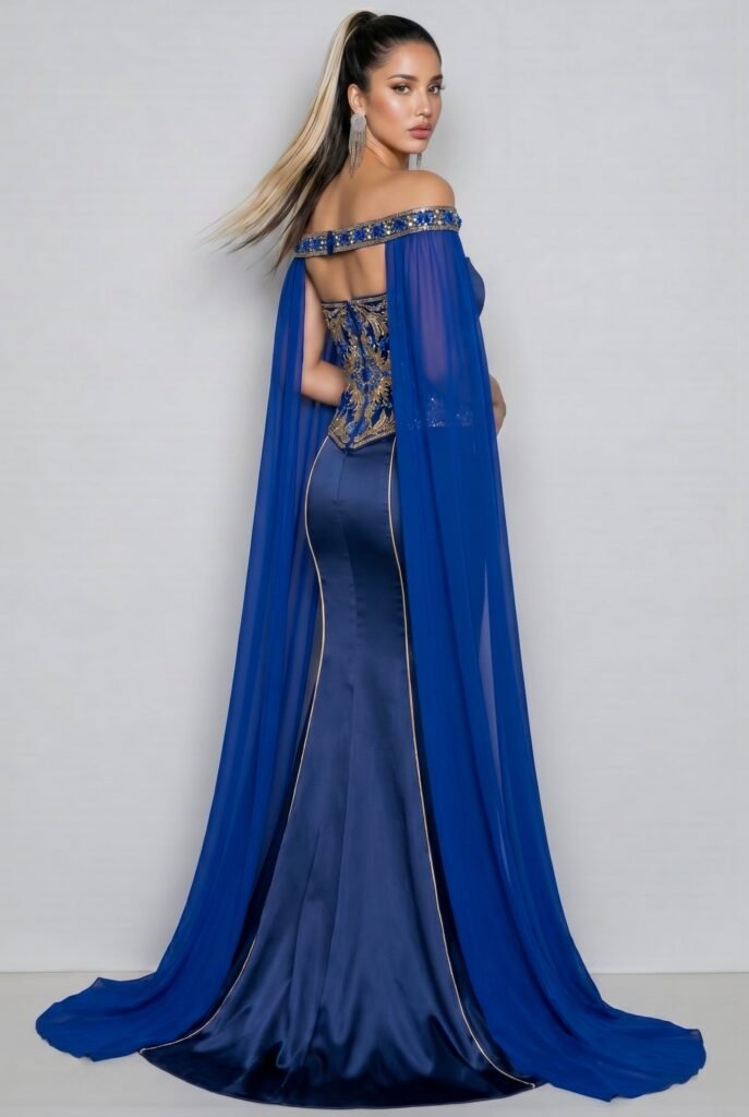 Caftan de mariée bleu saphir — vue 3