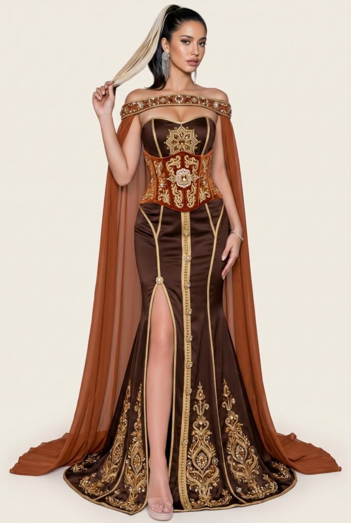 Caftan sur-mesure ambre — vue 5