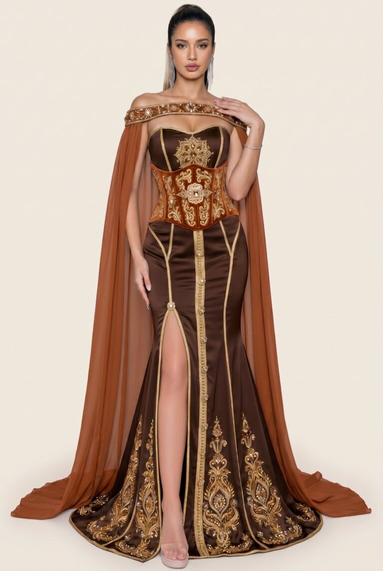 Caftan sur-mesure ambre