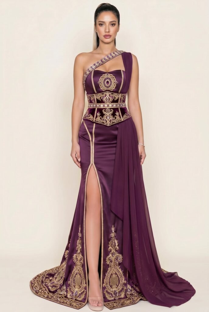 Caftan pour mariage mauve améthyste — vue 5
