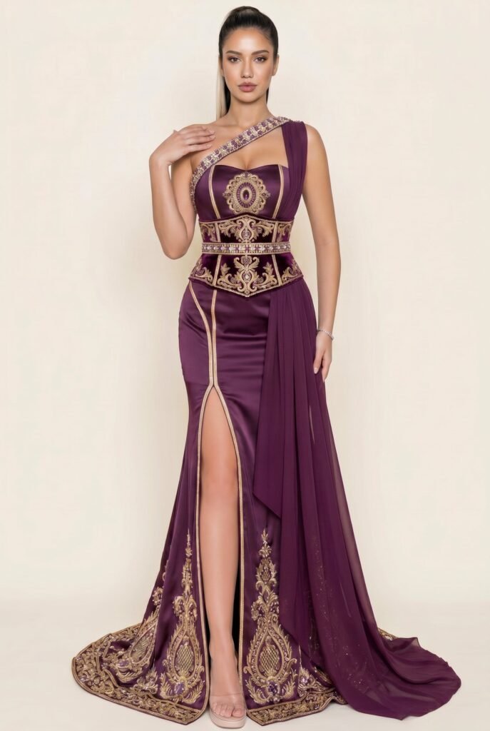 Caftan pour mariage mauve améthyste — vue 6