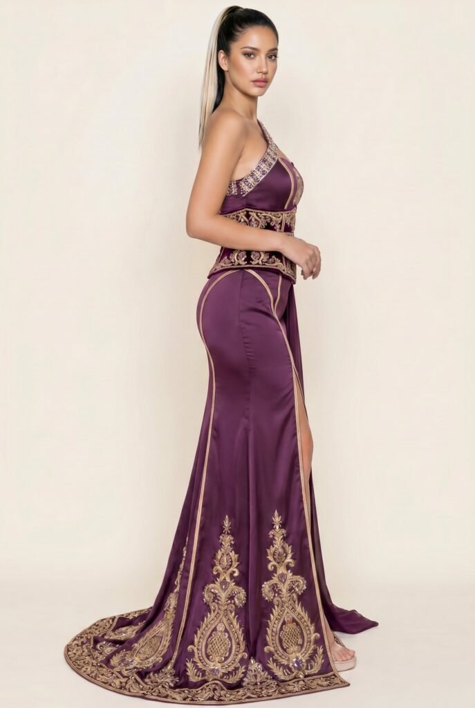 Caftan pour mariage mauve améthyste — vue 3