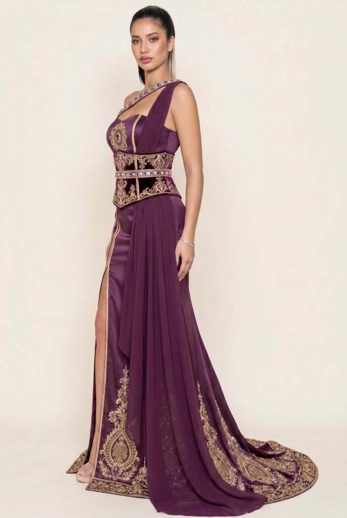 Caftan pour mariage mauve améthyste — vue 2