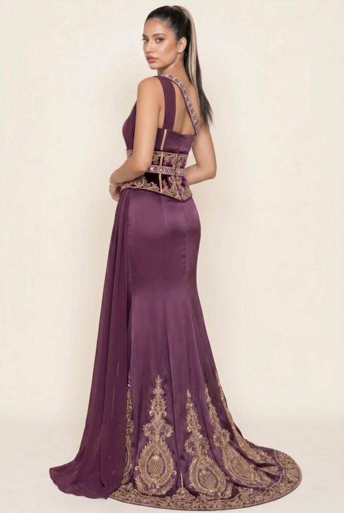 Caftan pour mariage mauve améthyste — vue 4