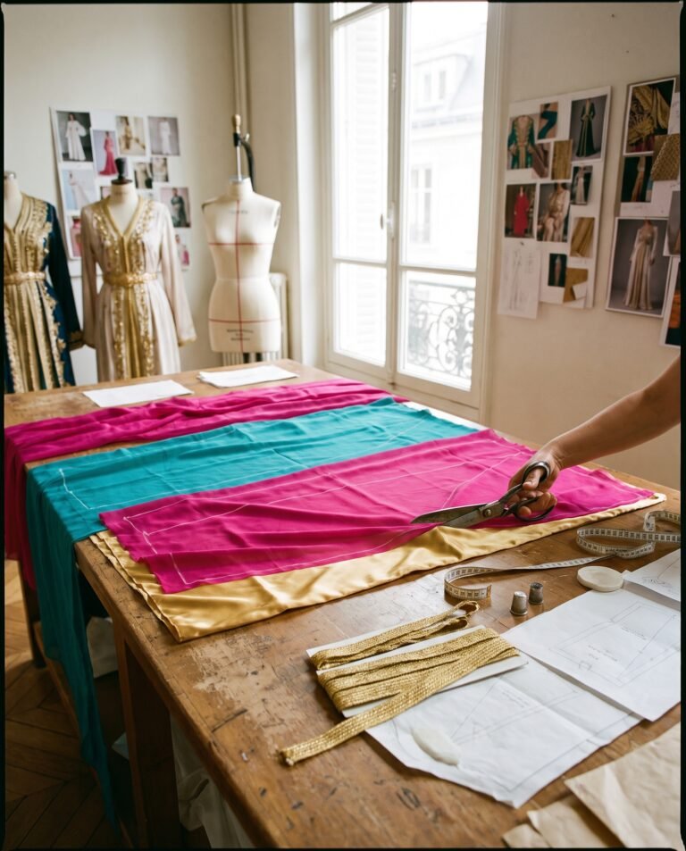 Étapes de fabrication d’un caftan marocain