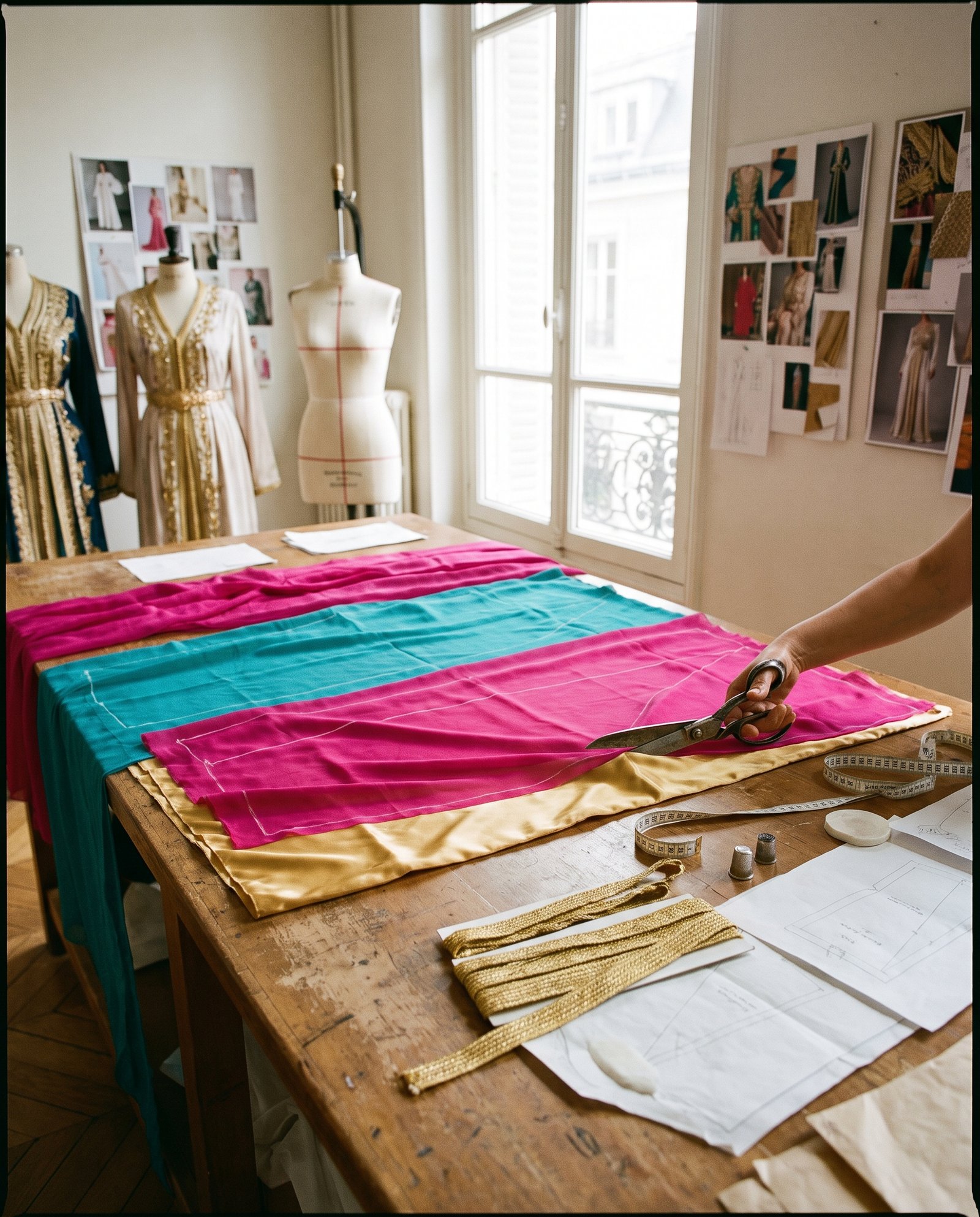 Étapes de fabrication d’un caftan marocain