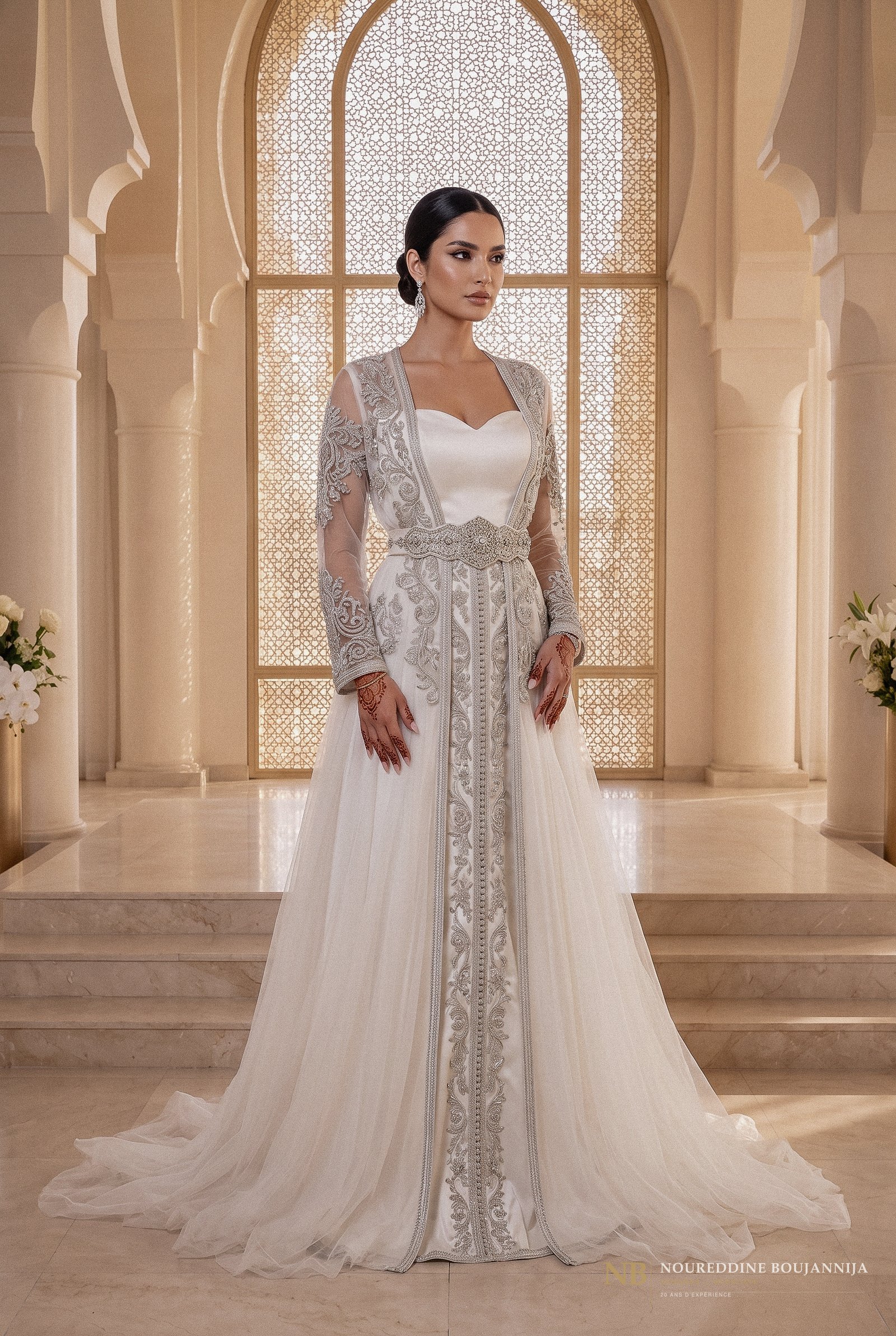 Caftan Blanc Opalin — vue principale
