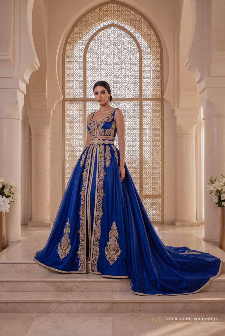 Caftan Bleu Sans Manches — vue principale