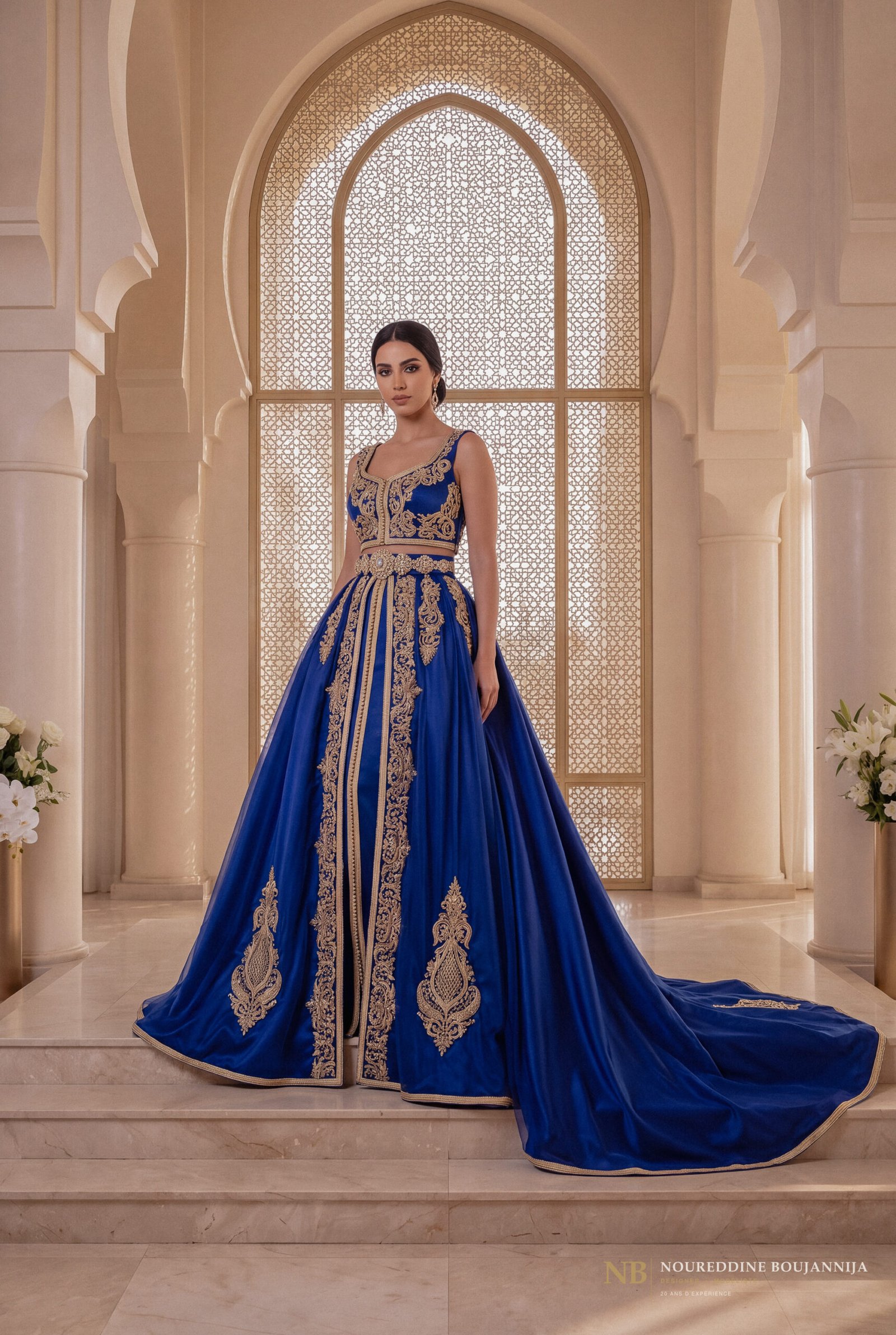 Caftan Bleu Sans Manches — vue principale