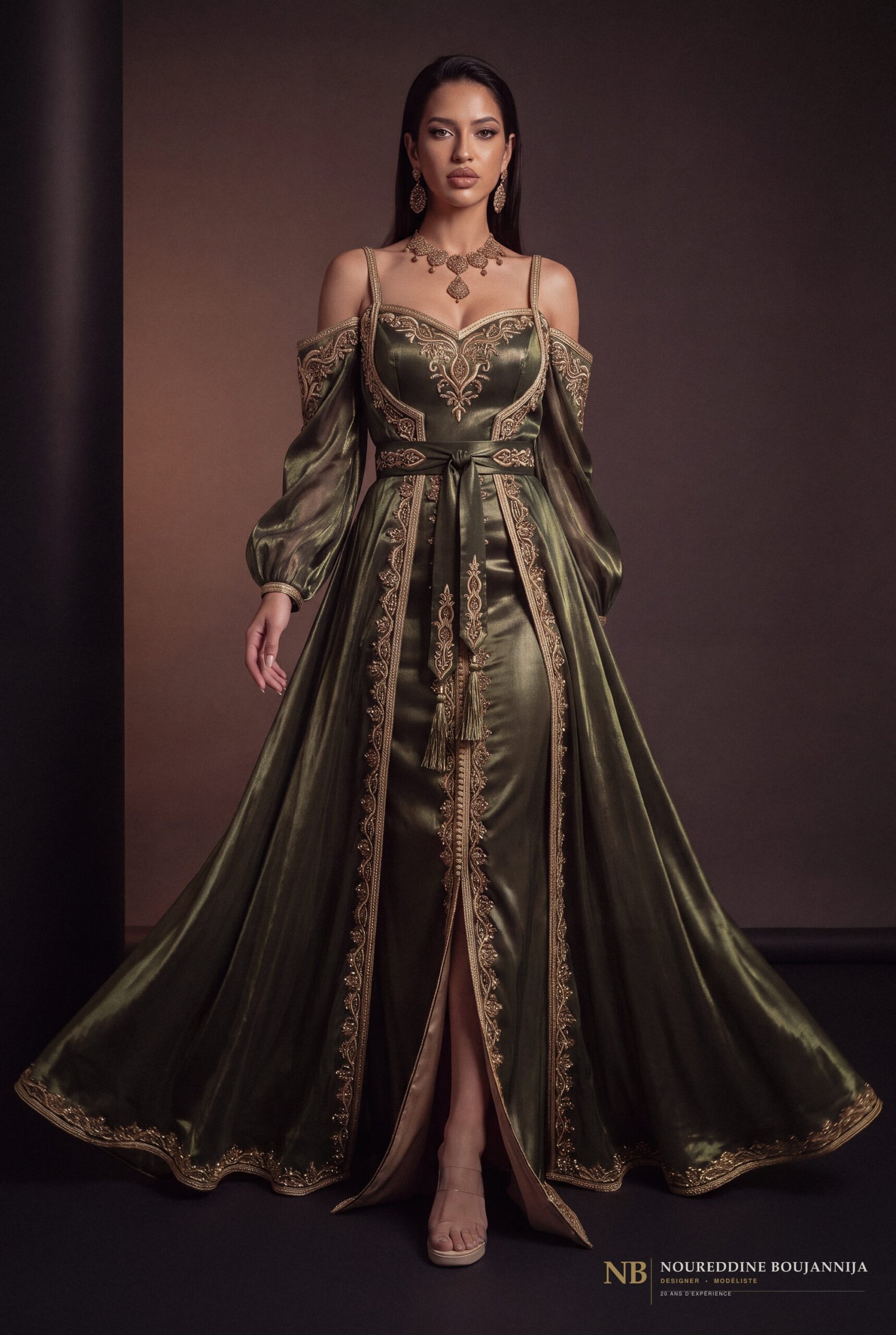 Caftan Bronze Végétal — vue principale