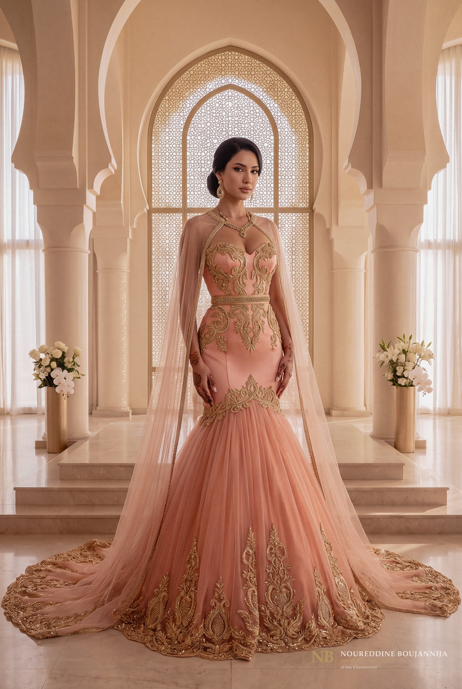 Caftan Corail Ciselé — vue principale