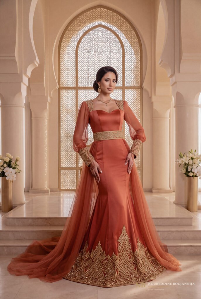 Caftan Cuivre Corset – Coupe Sirène