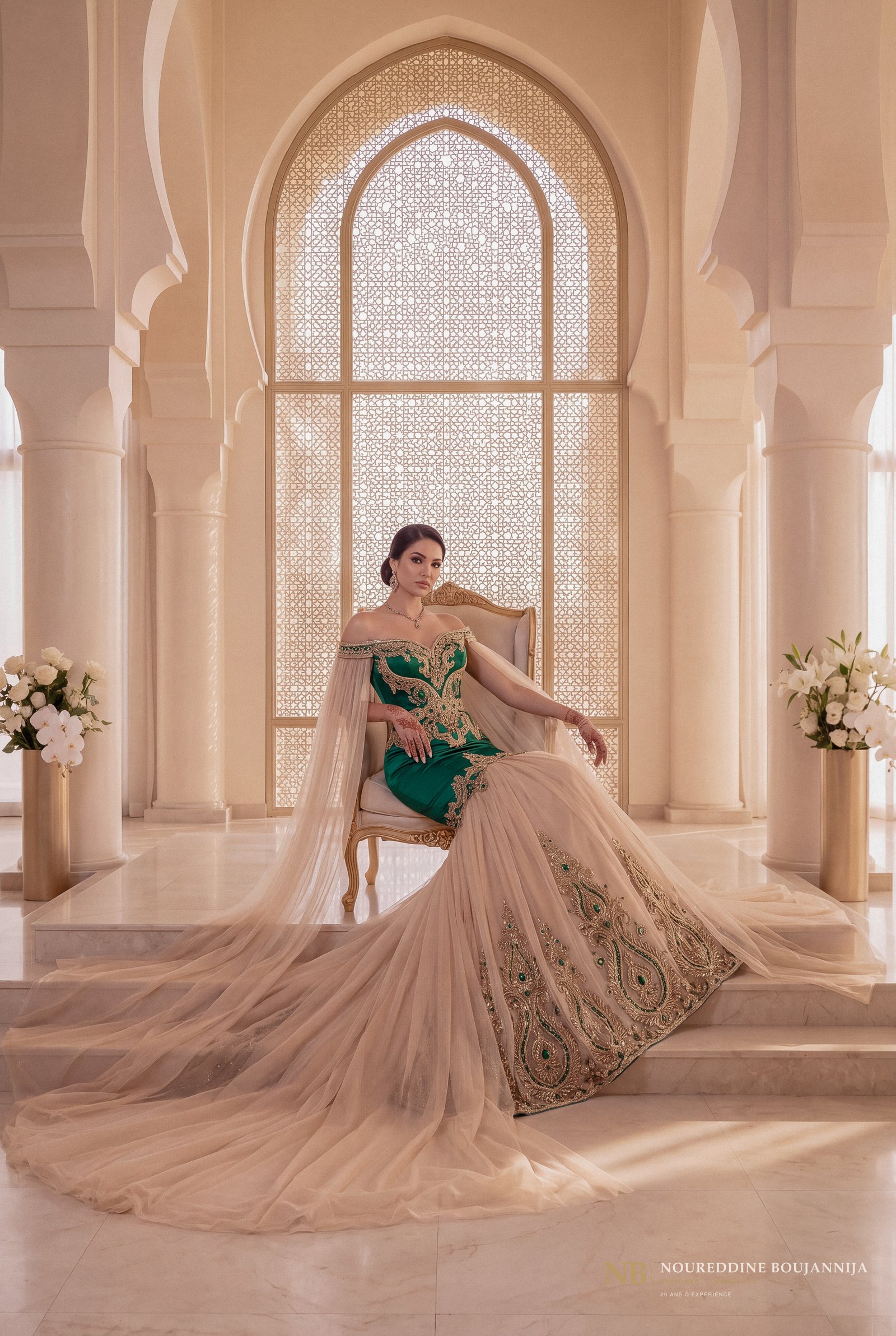 Caftan Émeraude Plume — vue principale