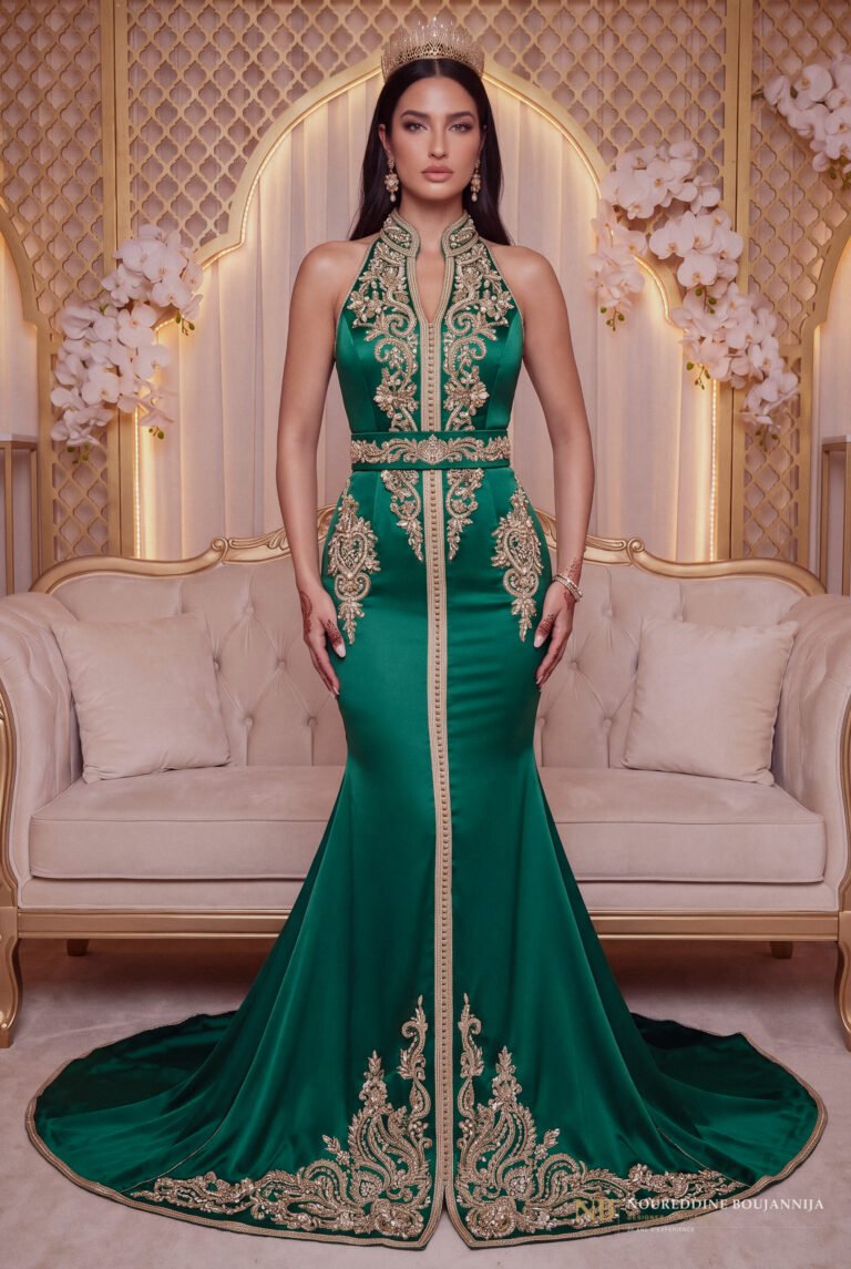Caftan Émeraude Sculptée — vue principale