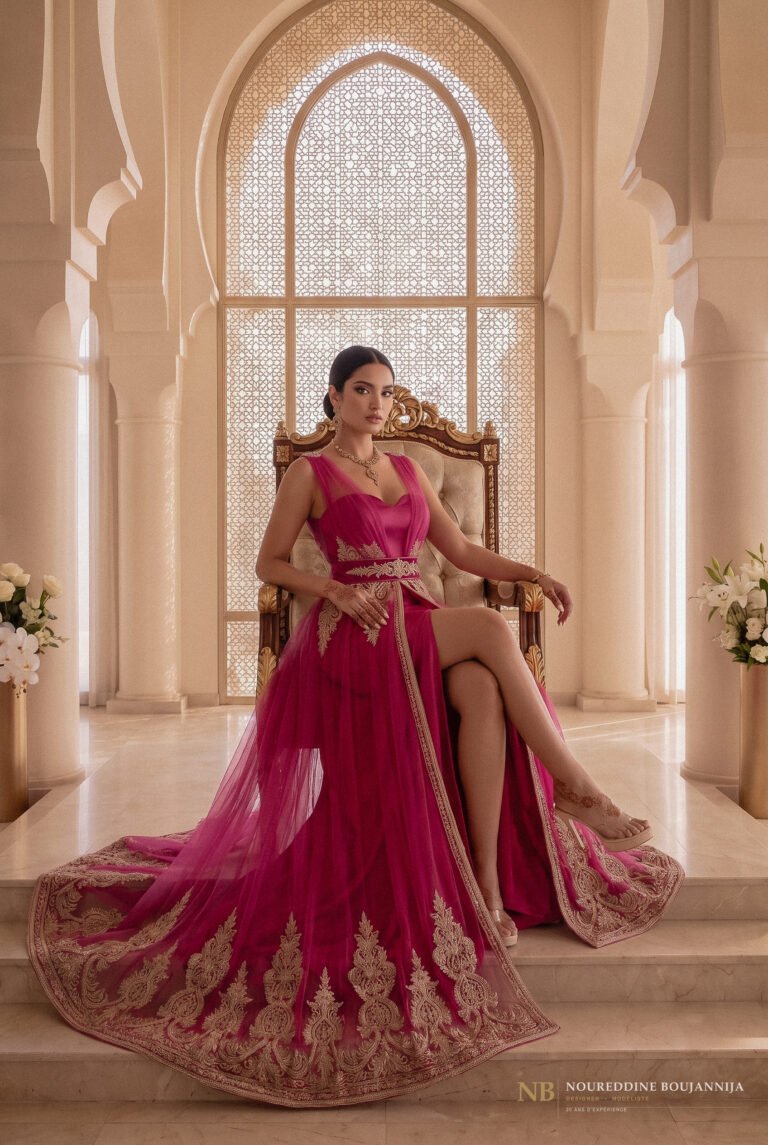 Caftan Fuchsia Ornement — vue principale