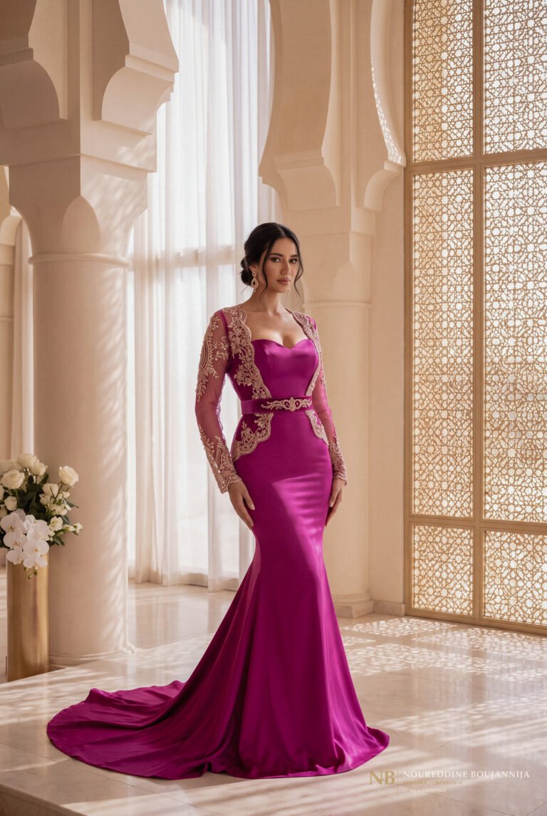 Caftan Fuchsia Sirène — vue principale