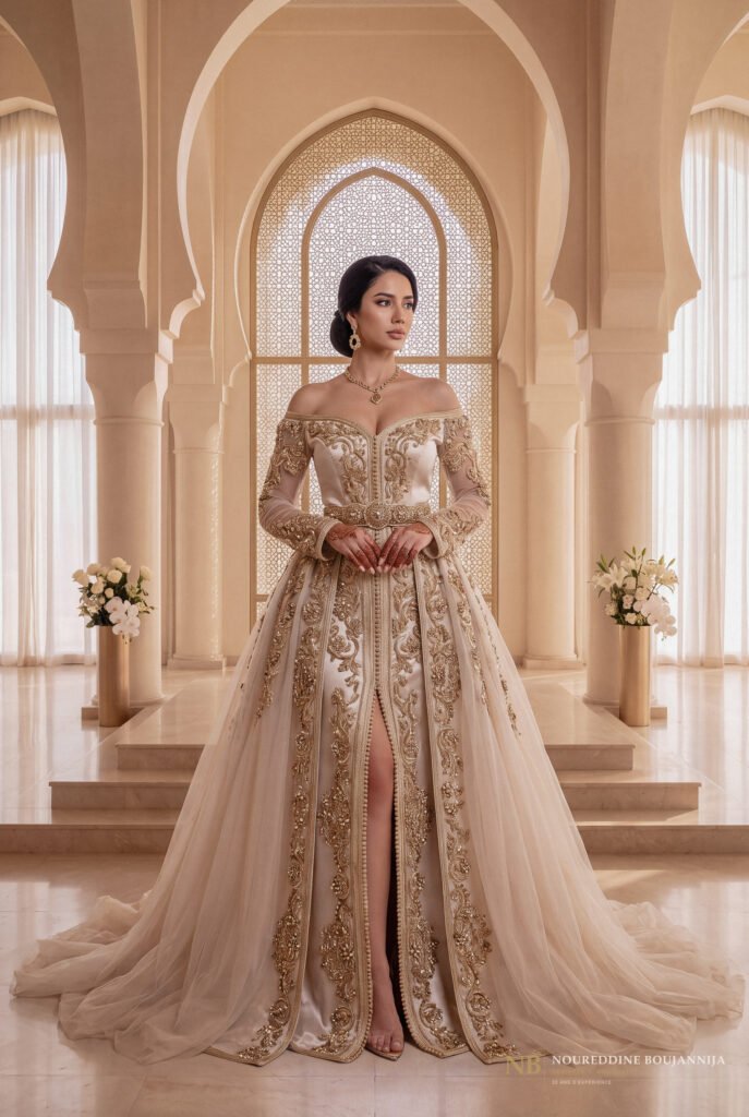 Caftan Ivoire Bardot Royal — vue principale