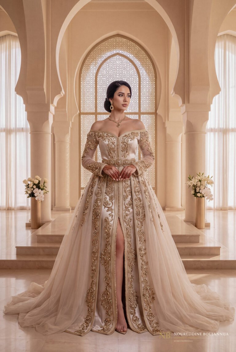 Caftan Ivoire Bardot Royal — vue principale