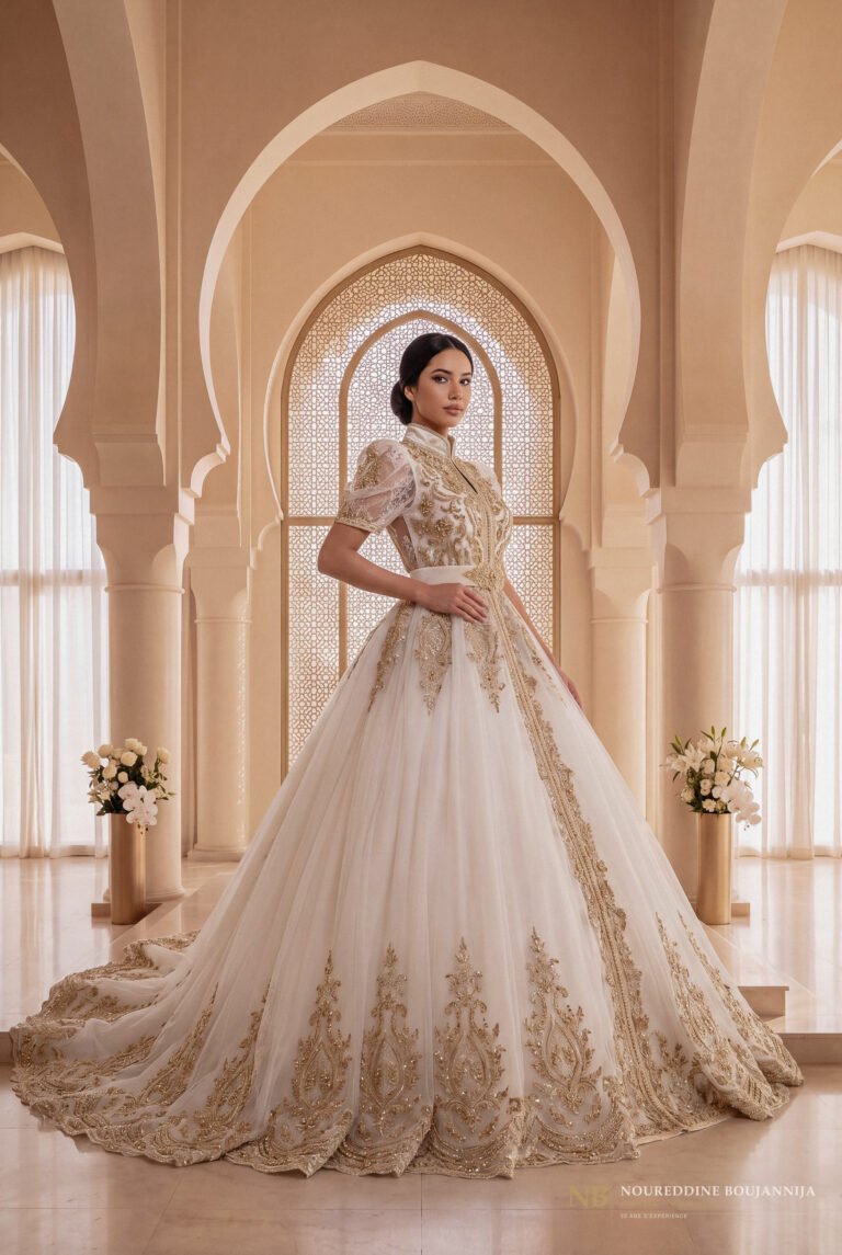 Caftan Ivoire Brocart d'Or — vue principale