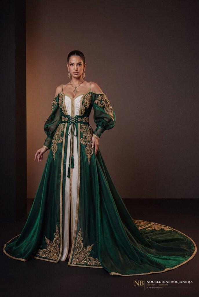Caftan vert bicolore – Jardin Bicolore