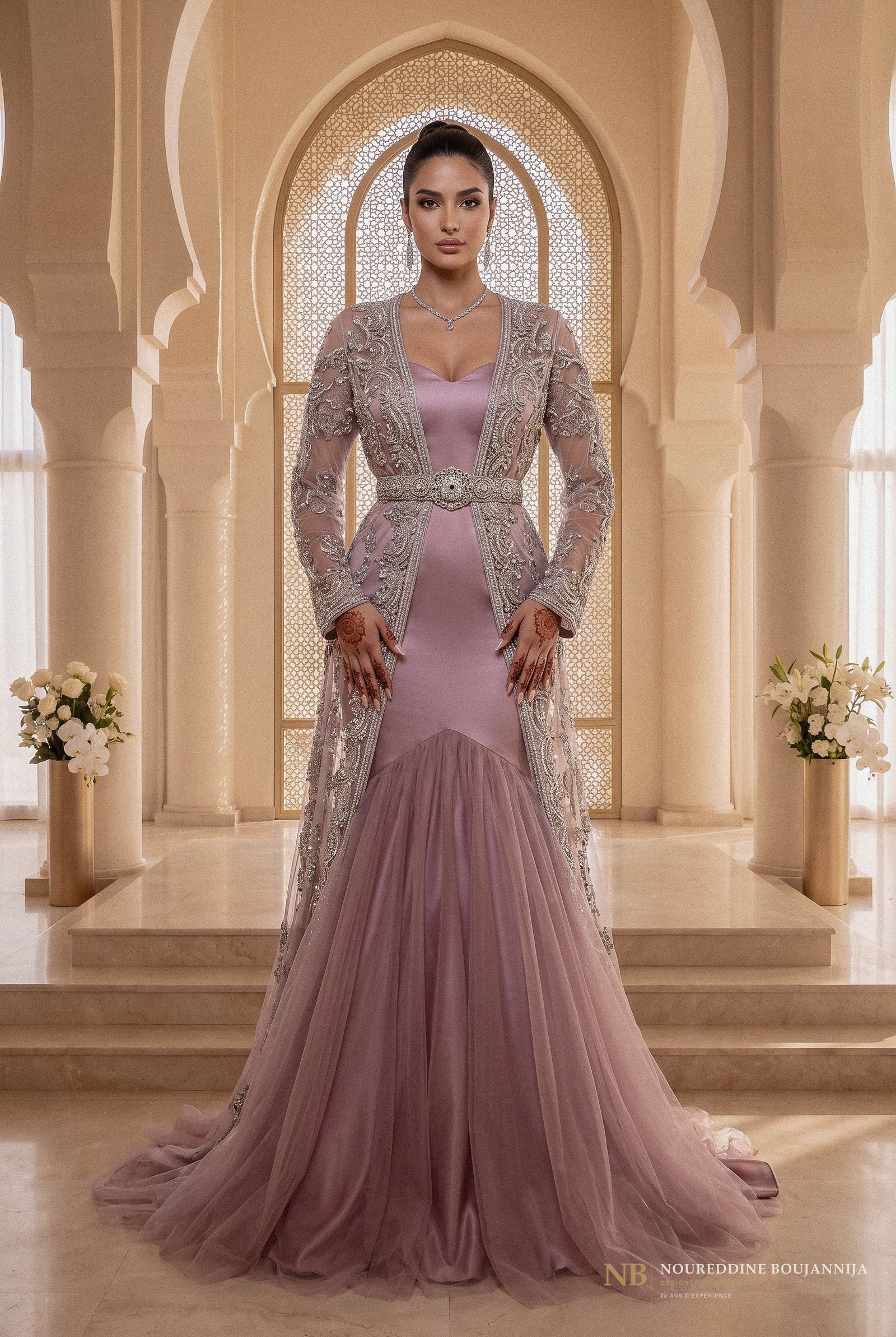 Caftan Mauve Ligne V — vue principale