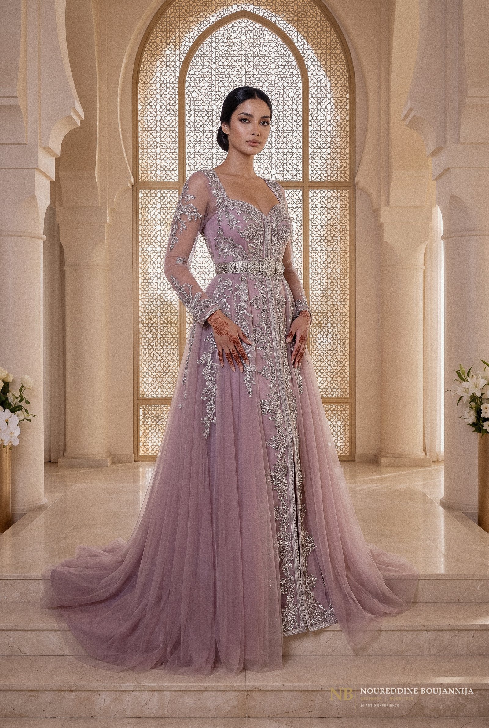Caftan Mauve Manteau — vue principale