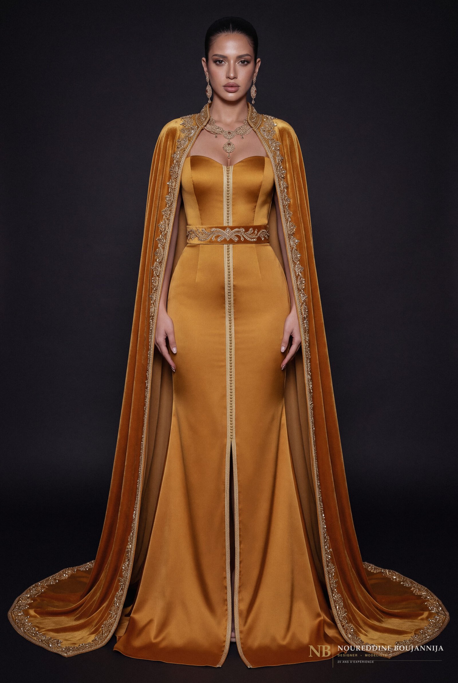 Caftan Miel Majestueux — vue principale