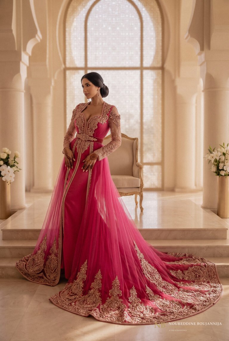 Caftan Rose Bardot Majesté — vue principale
