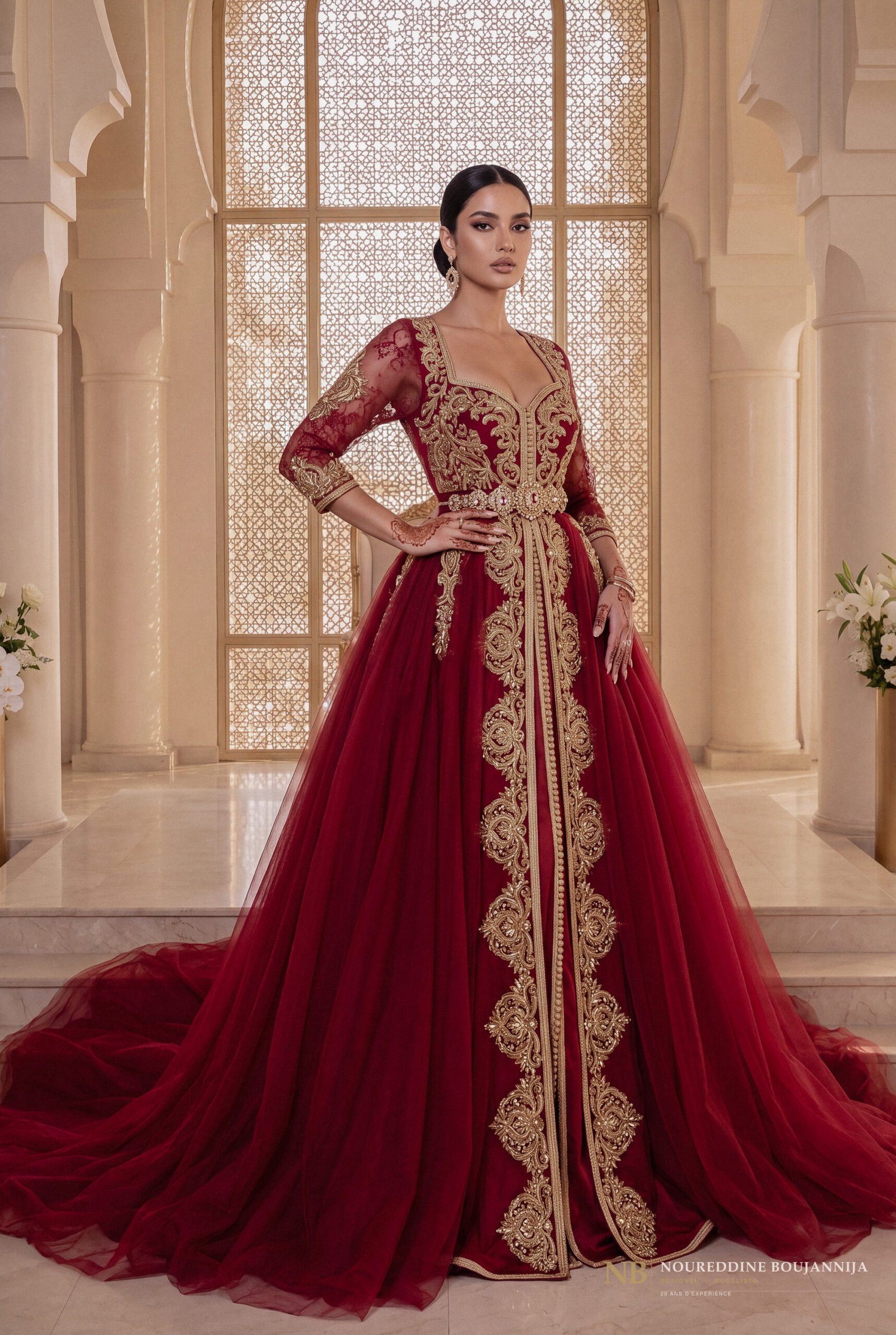 Caftan Rouge Arabesque — vue principale