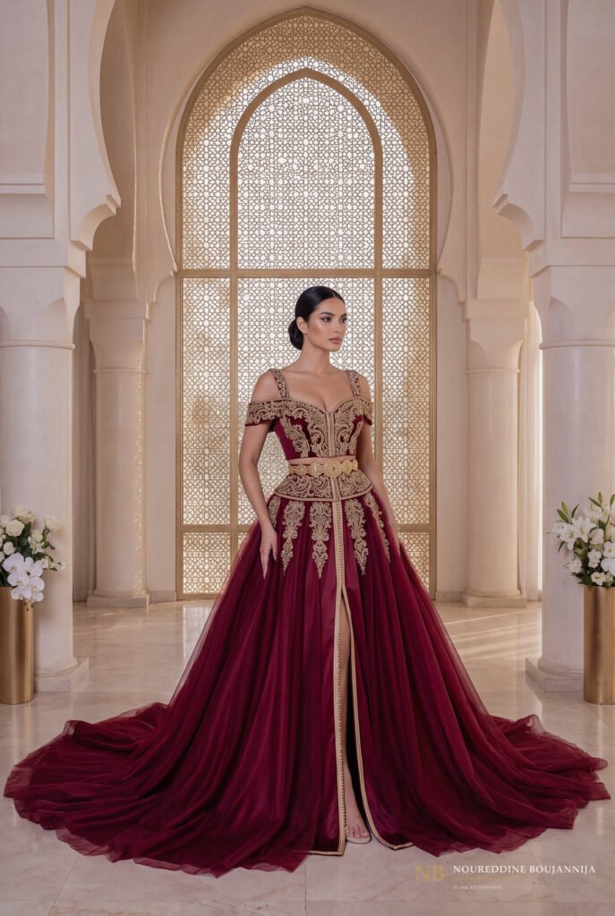 Caftan Rubis Bardot Minimal — vue principale
