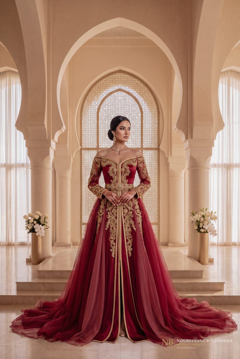 Caftan Rubis Épaules Dénudées — vue principale