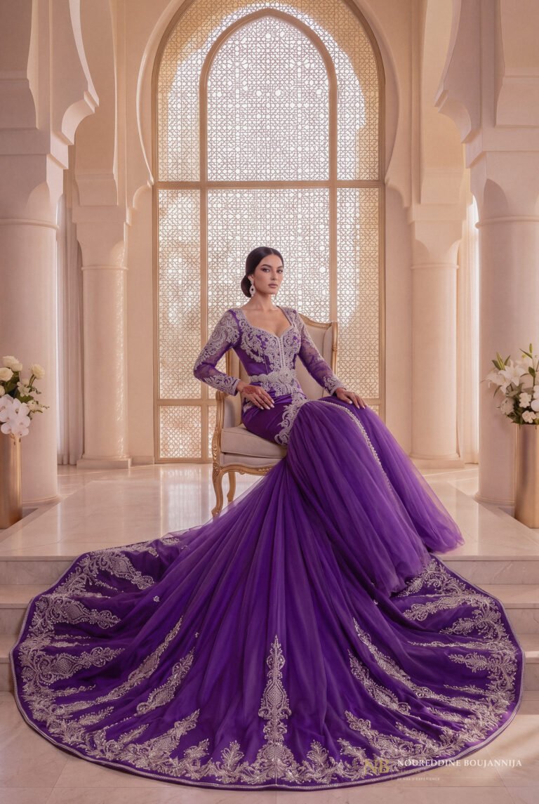Caftan Violet Panache — vue principale