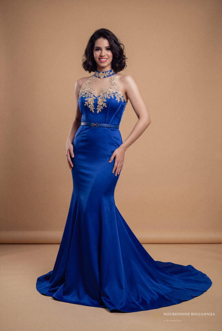 Caftan sirène bleu royal Ligne Pure – vue principale