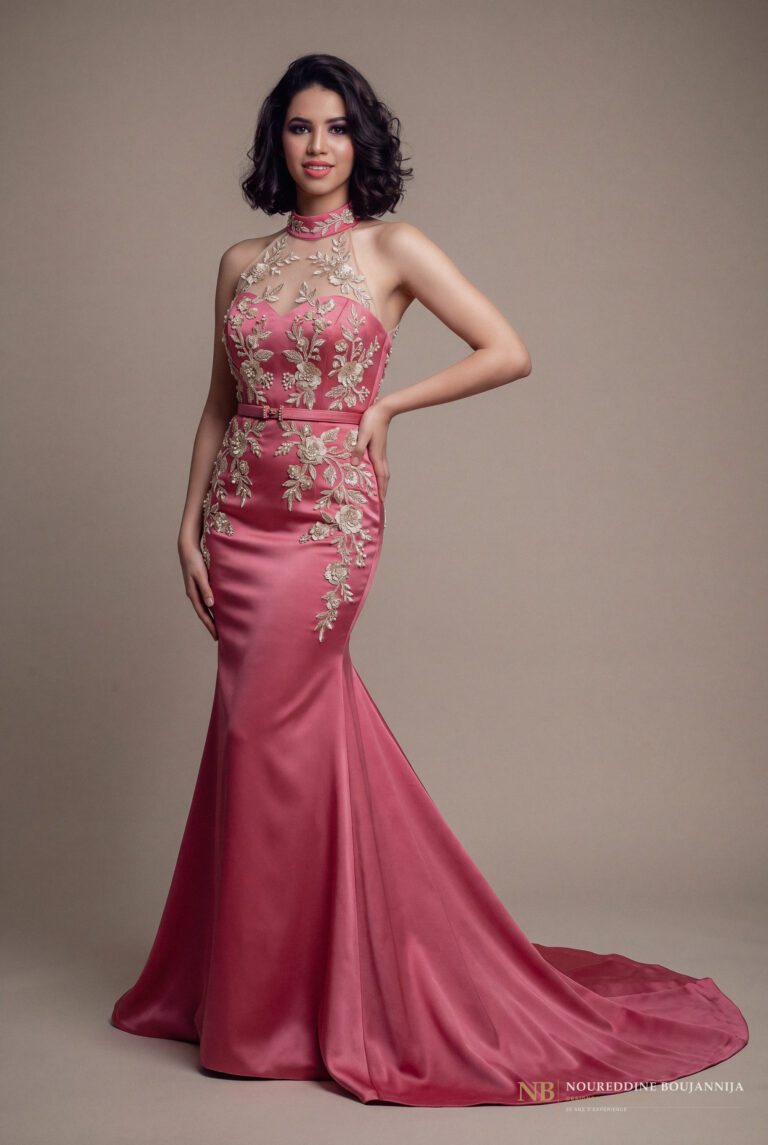 Caftan sirène rose framboise Rubis Rose – vue principale