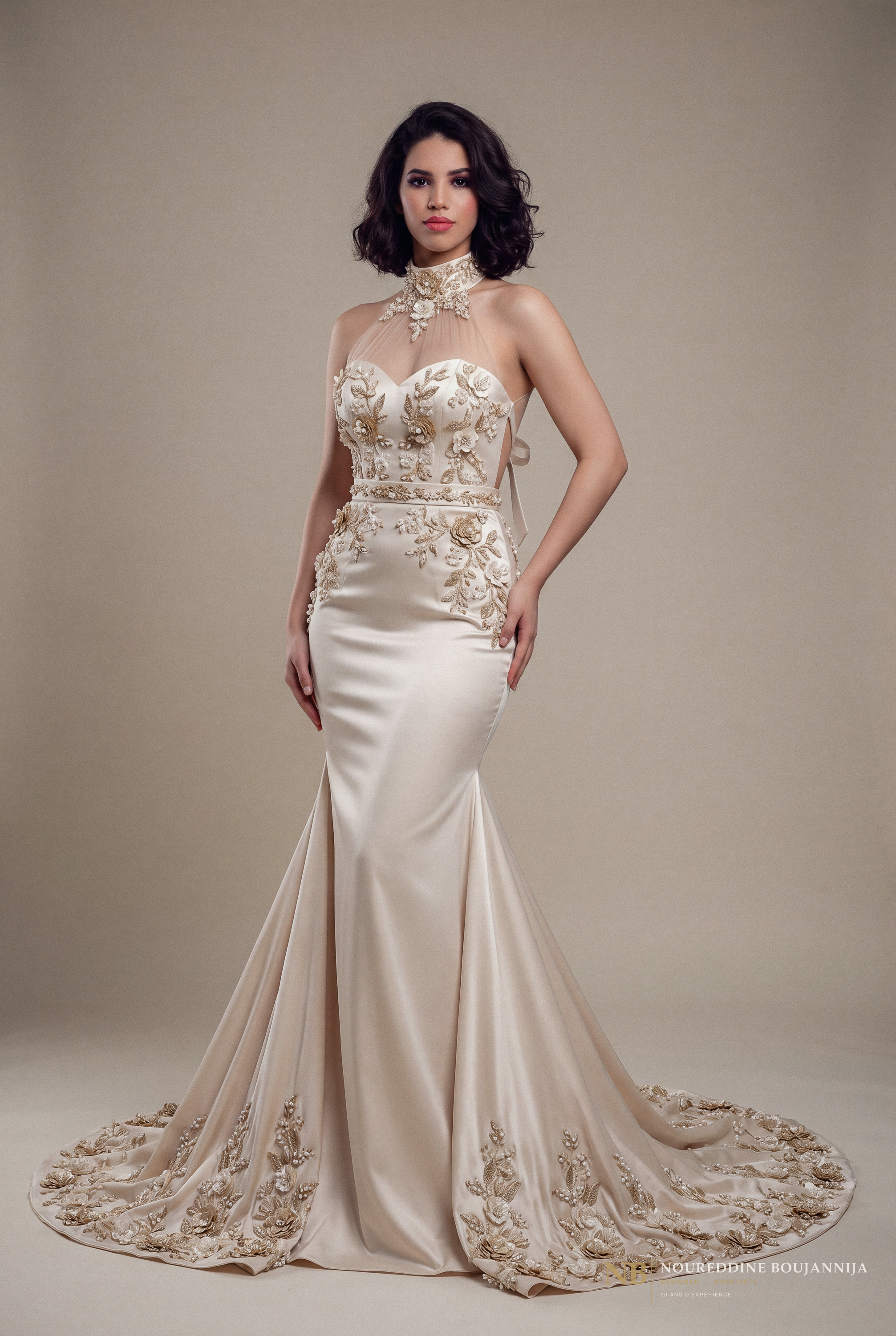 Caftan sirène ivoire Dentelle d’Or – vue principale