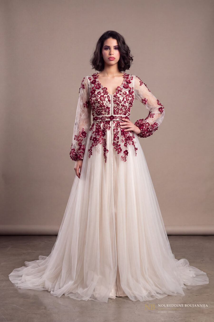 Robe caftan ivoire Grenat – vue principale