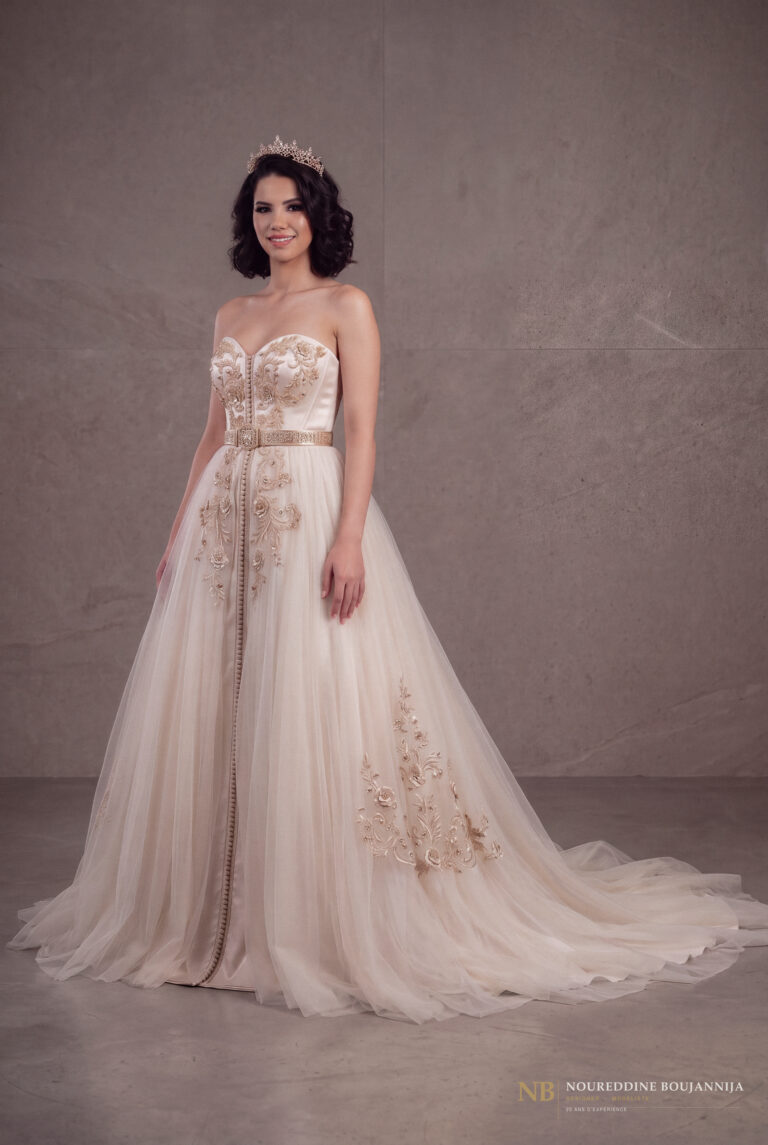 Caftan bustier ivoire Nacre d’Atelier