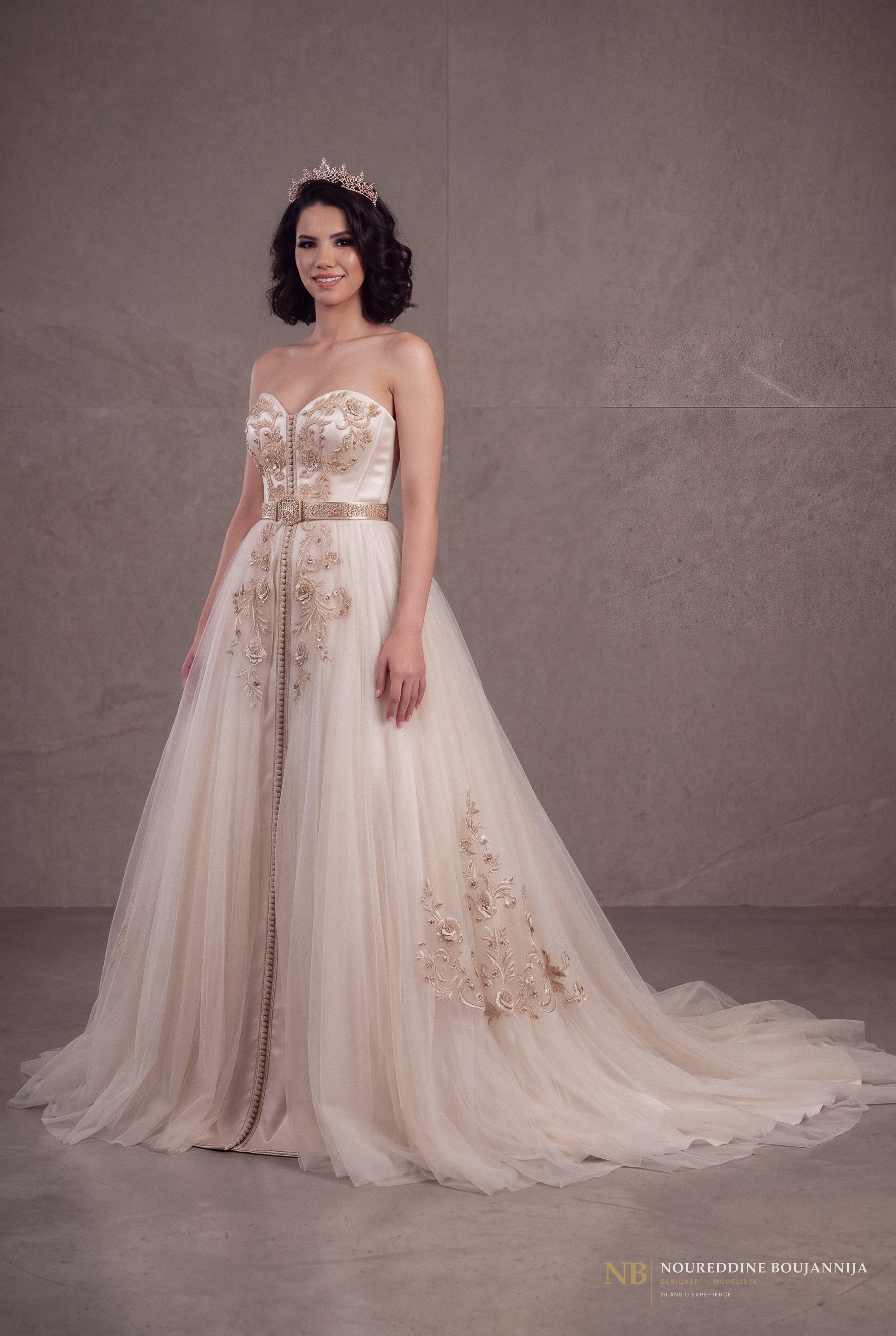 Caftan bustier ivoire Nacre d’Atelier