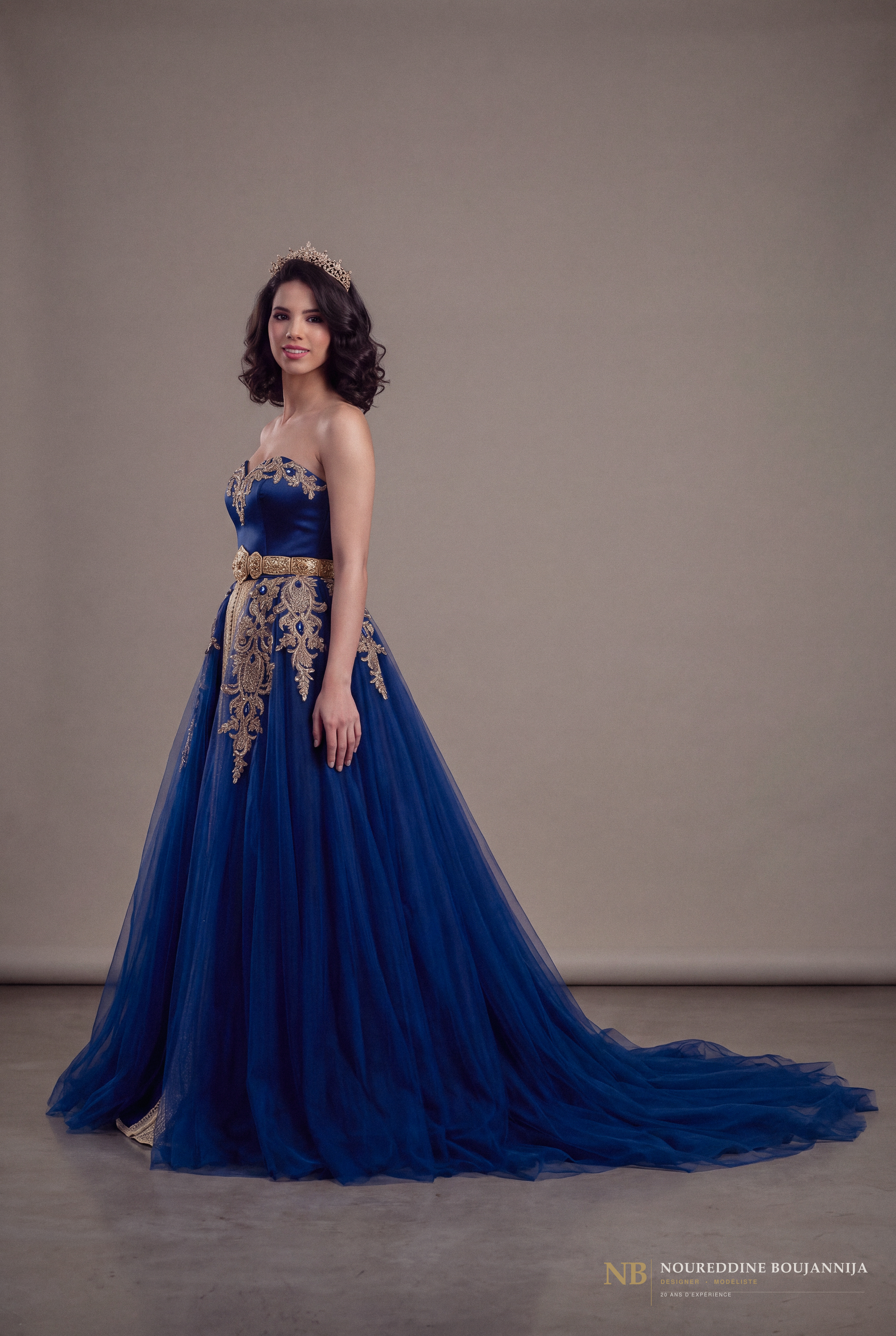 Caftan bustier bleu royal Ligne d’Azur
