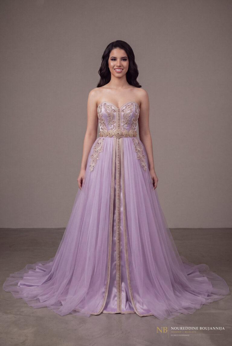 Caftan bustier lilas Brume de Lilas