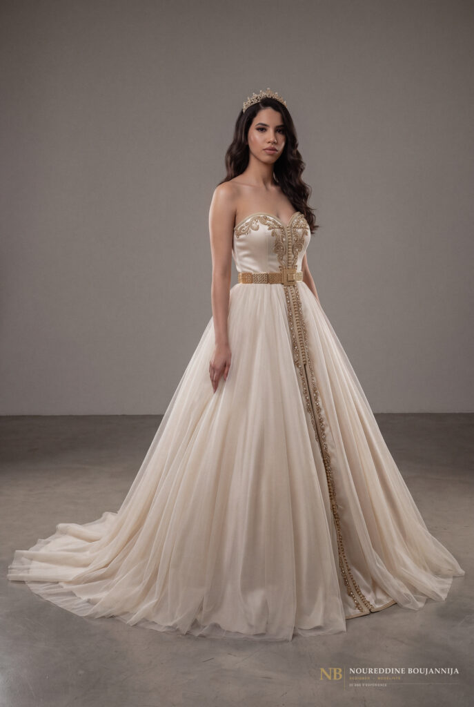 Caftan bustier blanc cassé Ivoire Serein