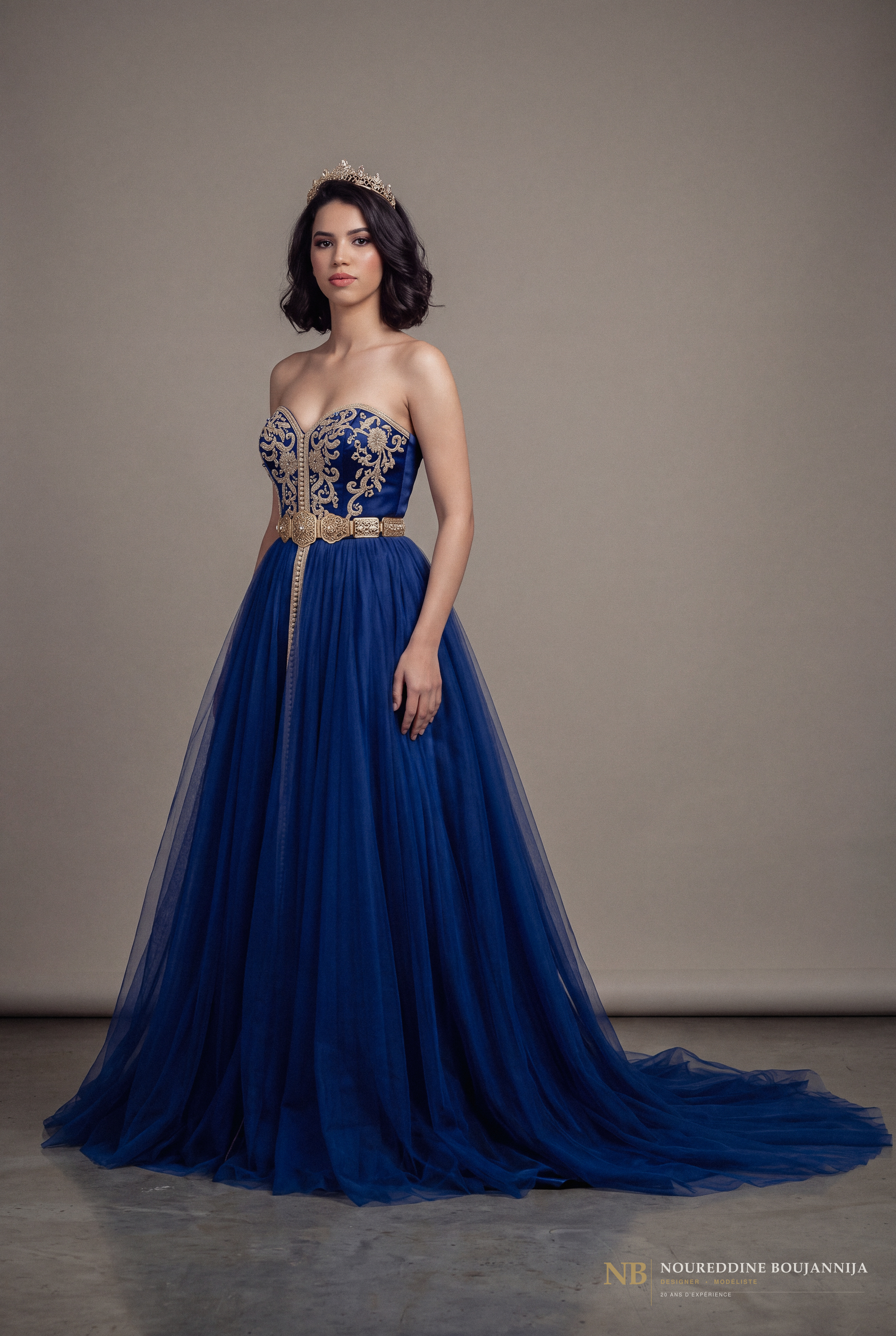 Caftan bustier bleu royal Bleu Essentiel