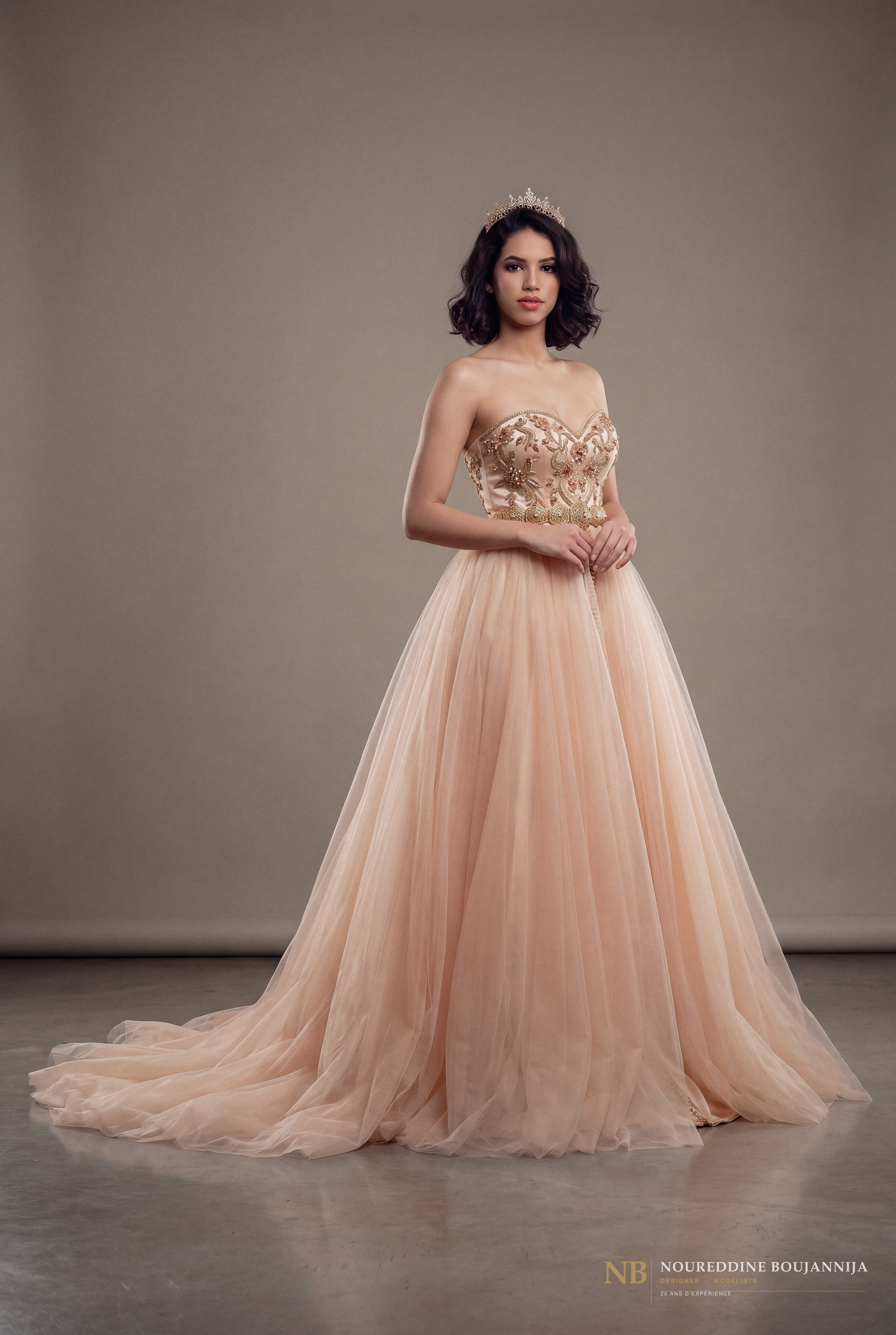 Caftan bustier rose champagne Nuage Champagne