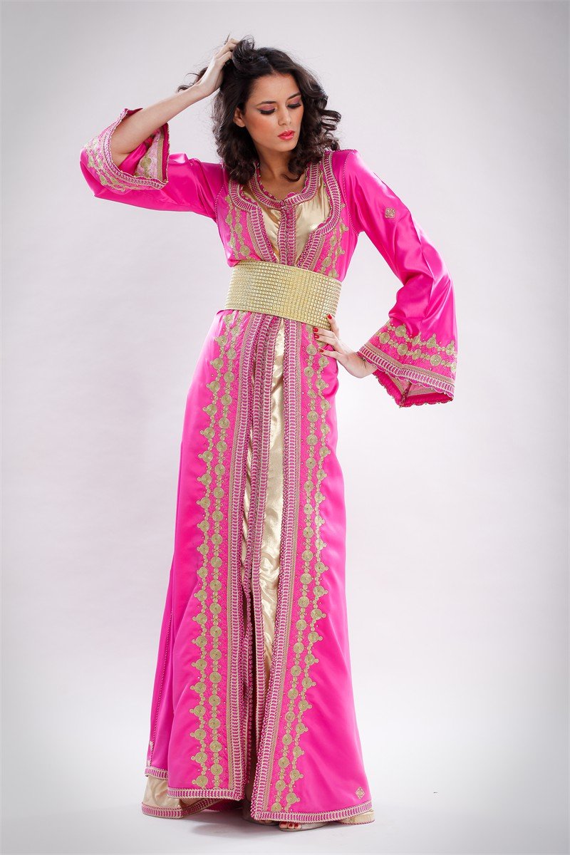 Caftan fuchsia et or, collection 2012 des Archives Caftan En Ligne
