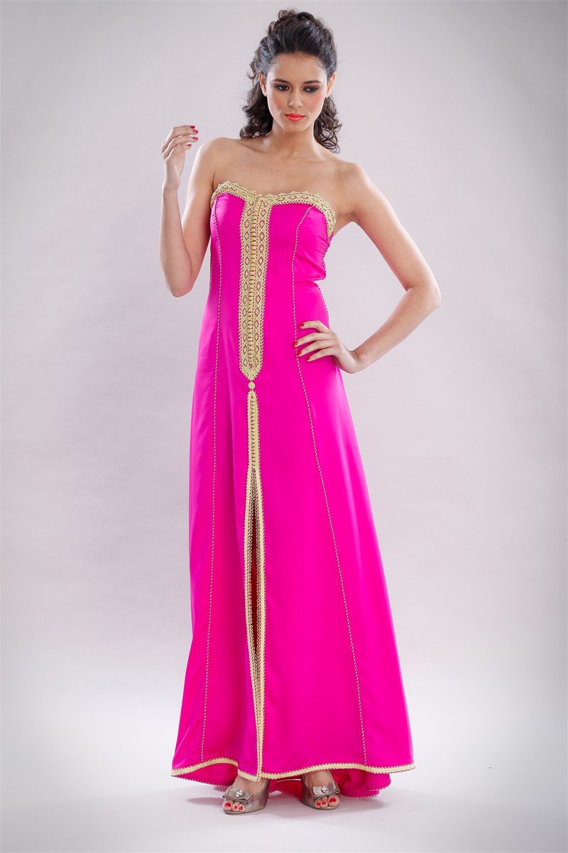 Silhouette fuchsia sans manches, collection 2012 des Archives Caftan En Ligne