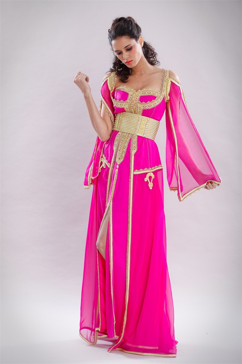 Caftan fuchsia à pans, collection 2012 des Archives Caftan En Ligne