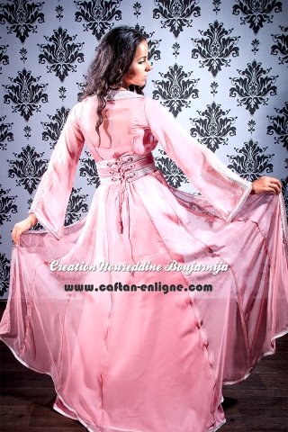 Caftan marocain moderne rose poudré, collection 2014 — vue 2