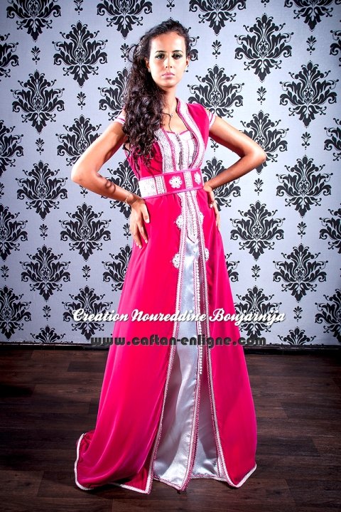 Caftan marocain moderne fuchsia, collection 2014 — vue 3