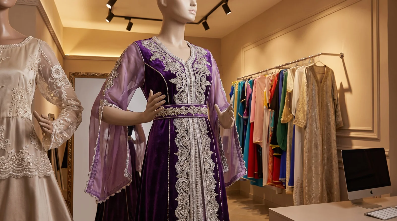Atelier historique de CAFTAN EN LIGNE avec caftans exposés