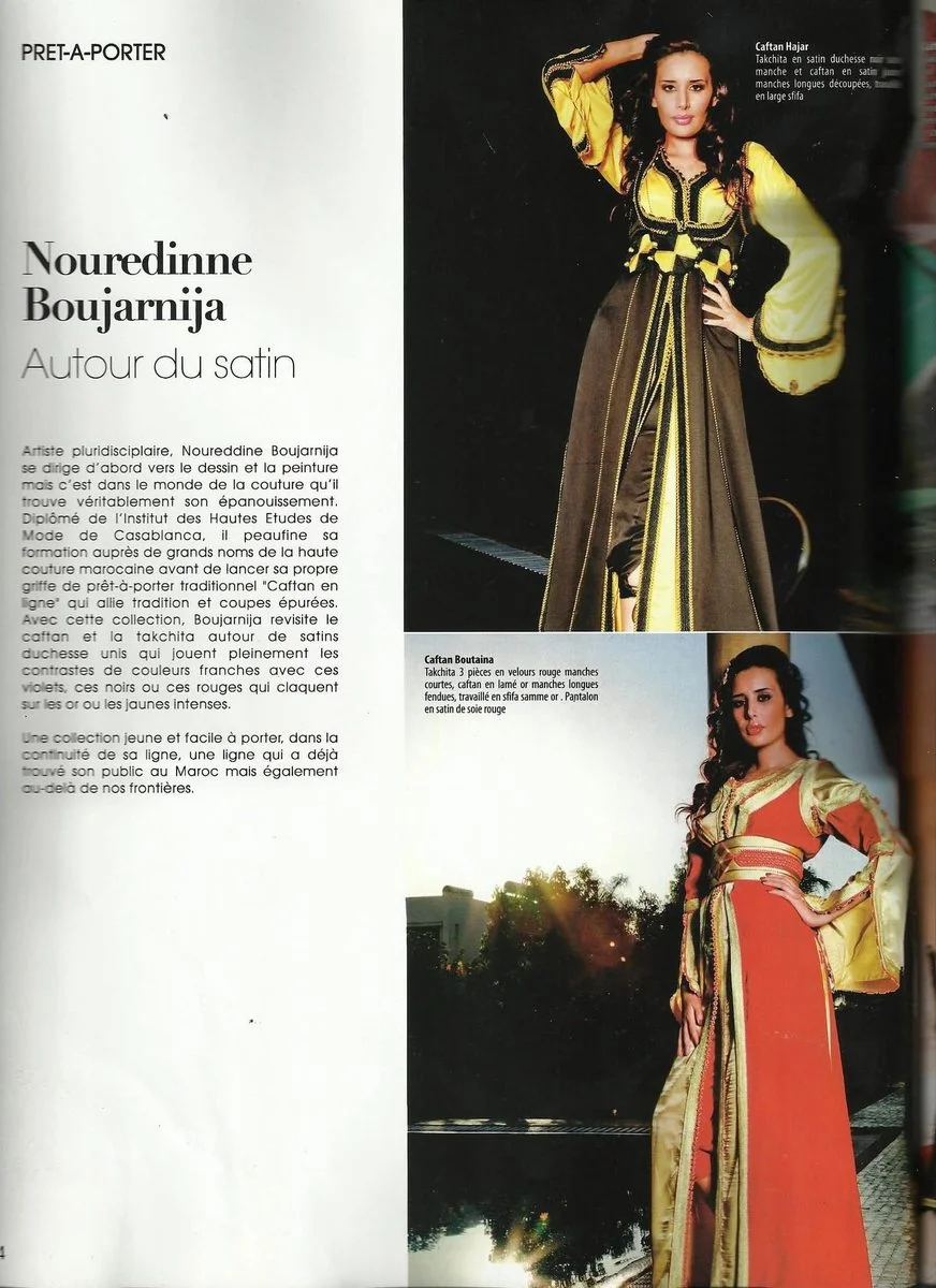Article Maroc Premium Autour du satin consacré à Noureddine Boujarnija et CAFTAN EN LIGNE